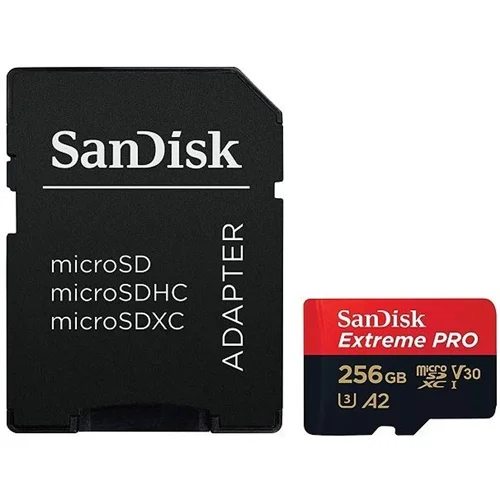 کارت حافظه MICROSDXC سن دیسک مدل SDSQXCD Extreme Pro استاندارد U3 V30 A2 سرعت 200MB ظرفیت 256 گیگابایت