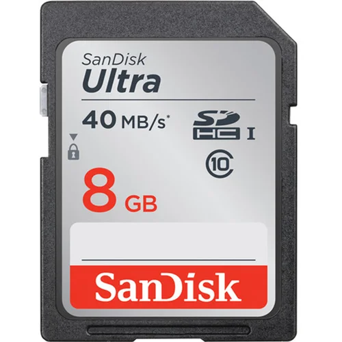 کارت حافظه SDHC سن دیسک مدل Ultra SDSDUN کلاس 10 استاندارد UHS-I U1 سرعت 40MBps ظرفیت 8 گیگابایت