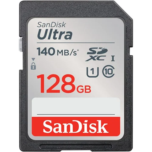کارت حافظه SDXC سن دیسک مدل SDSDUNB Ultra کلاس 10 استاندارد UHS-I U1 سرعت 140MB/s ظرفیت 128 گیگابایت