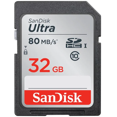 کارت حافظه SDHC سن دیسک مدل SDSDUNC Ultra کلاس 10 استاندارد UHS-I U1 سرعت 80MBps ظرفیت 32 گیگابایت