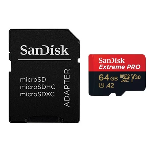 کارت حافظه MICROSDXC سن دیسک مدل SDSQXCU Extreme Pro استاندارد U3 V30 A2 سرعت 200MB ظرفیت 64 گیگابایت