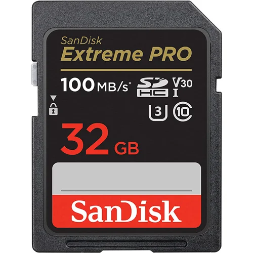 کارت حافظه SDHC سن دیسک مدل Extreme Pro V30 کلاس 10 استاندارد UHS-I U3 سرعت 100mbps ظرفیت 32 گیگابایت