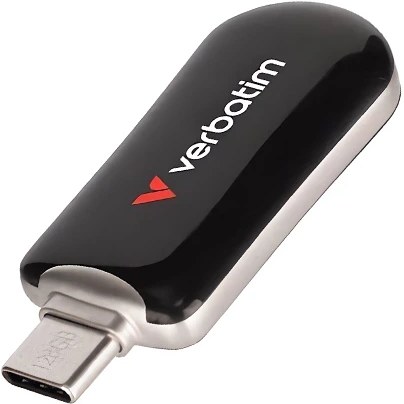 فلش مموری ورباتیم USB-C مدل PLECTRA ظرفیت 128 گیگایایت USB 3.2