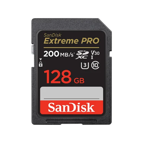 کارت حافظه SDXC سن دیسک مدل SDSDXXD Extreme Pro V30 کلاس 10 استاندارد UHS-I U3 سرعت 200mbps ظرفیت 128 گیگابایت