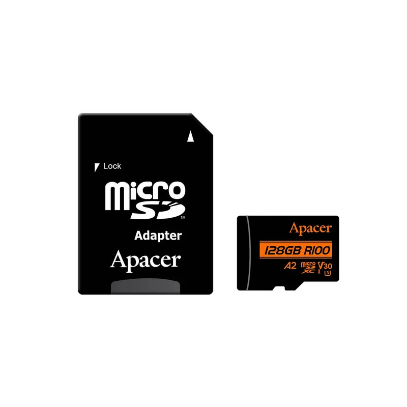 کارت حافظه microSDXC اپیسر مدل RIOO استاندارد HS-I U3 V30 A2 سرعت 100MBps ظرفیت 128 گیگابایت همراه با آداپتور SD