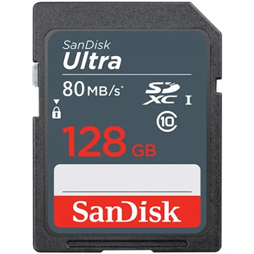 کارت حافظه SDXC سن دیسک مدل ULTRA کلاس 10 استاندارد UHS-I U1 سرعت 80mb ظرفیت 128 گیگابایت