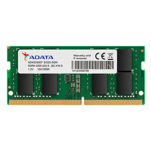 رم لپ تاپ DDR4 تک کاناله 3200 مگاهرتز ای دیتا مدل AD4S32008G22-SGN ظرفیت 8 گیگابایت