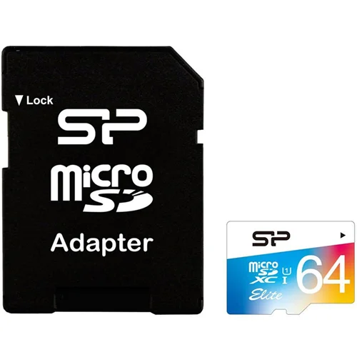 کارت حافظه microSDXC سیلیکون پاور مدل Color Elite C10 U1 ظرفیت 64GB